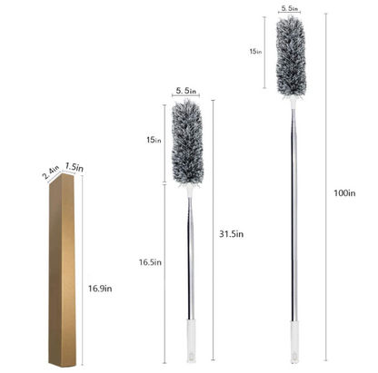 Fan Cleaning Mop Microfiber Duster with Extension Pole(Stainless Steel)